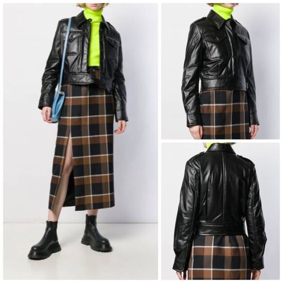 NWOT HELMUT LANG cropped leather jacket - S - Picture 1 of 8